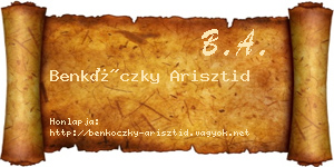 Benkóczky Arisztid névjegykártya